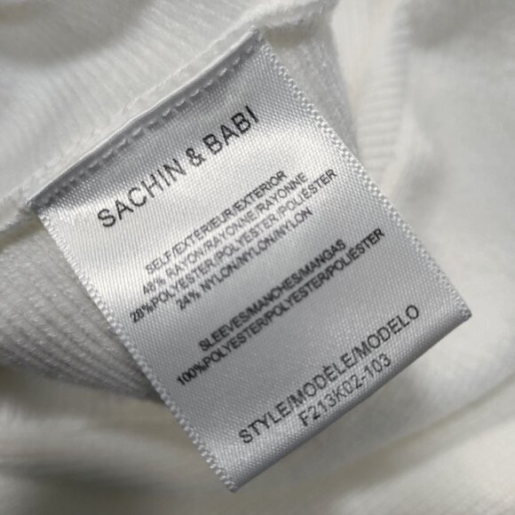 Sachin & Babi White High-Neck Sweater Lace Trim Sleeves Women's Size Small NWOT - Picture 8 of 14